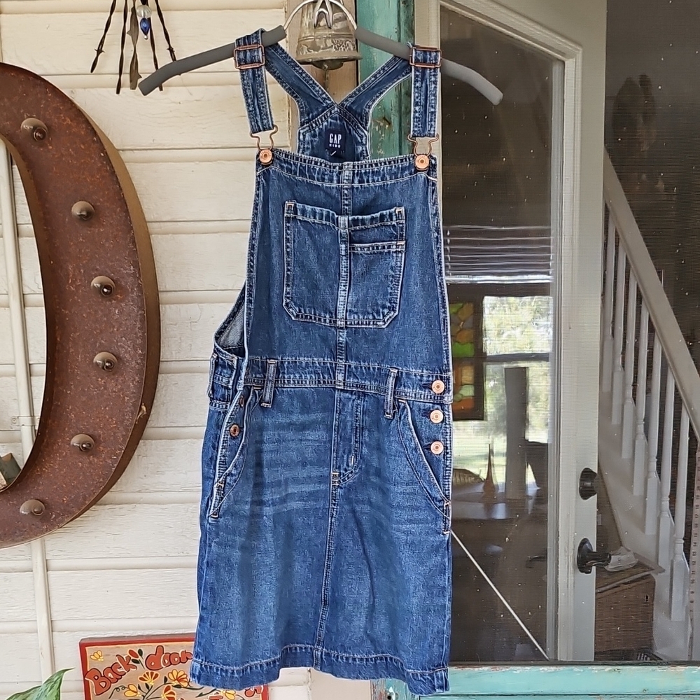 Gap Kids Size XL TG (12) Blue Denim Pinafore Dress Nice